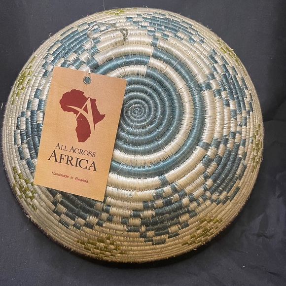 All Across Africa Other - Handwoven Rwandan Hobo Wall Basket/ Basket 12in African Art